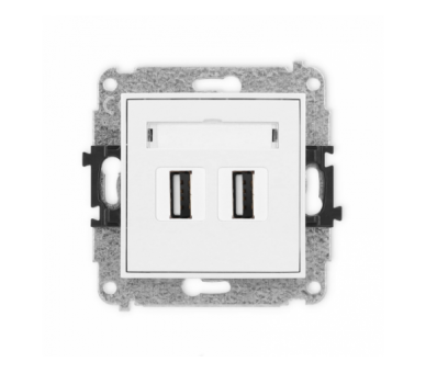 ICON Gniazdo podwójne 2xUSB A-A 2.0 biały Karlik IGUSB-2