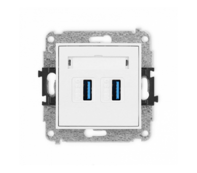 ICON Gniazdo podwójne 2xUSB A-A 3.0 biały Karlik IGUSB-6