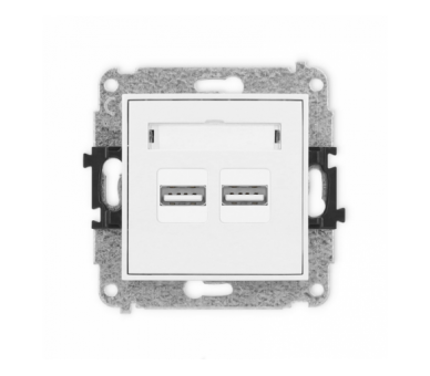 ICON Ładowarka podwójna 2xUSB, 5V, 3.1A biały Karlik ICUSB-6