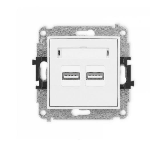 ICON Ładowarka podwójna 2xUSB, 5V, 3.1A biały Karlik ICUSB-6