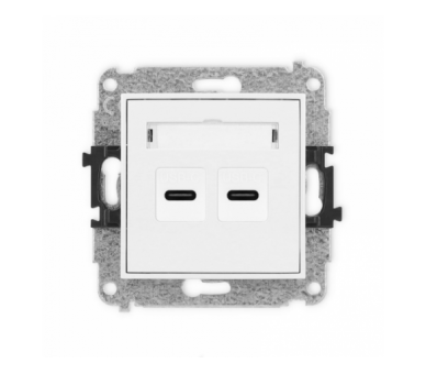 ICON Ładowarka podwójna 2xUSB C, 20W max. biały Karlik ICUSB-7