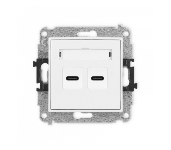 ICON Ładowarka podwójna 2xUSB C, 20W max. biały Karlik ICUSB-7