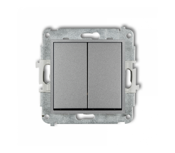 ICON Łącznik krzyżowy podwójny (dwa klawisze bez piktogramu) srebrny metalik Karlik 7IWP-66.1