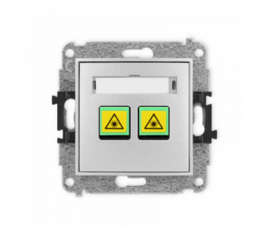 ICON Gniazdo światłowodowe optyczne podwójne srebrny metalik Karlik 7IGOP-2