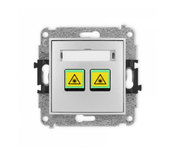 ICON Gniazdo światłowodowe optyczne podwójne srebrny metalik Karlik 7IGOP-2