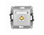 ICON Gniazdo pojedyncze RCA (typu cinch - żółty, pozłacany) srebrny metalik Karlik 7IGRCA-1