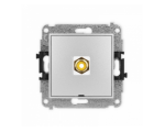 ICON Gniazdo pojedyncze RCA, bez pola opisowego (typu cinch - żółty, pozłacany) srebrny metalik Karlik 7IGRCABO-1