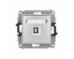 ICON Gniazdo pojedyncze USB A-B 2.0 srebrny metalik Karlik 7IGUSB-3