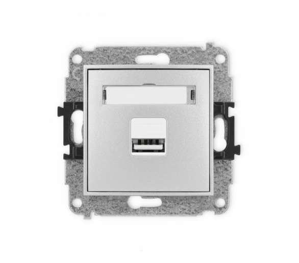 ICON Ładowarka pojedyncza 1xUSB, 5V, 1A srebrny metalik Karlik 7ICUSB-1