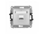 ICON Ładowarka pojedyncza 1xUSB, 5V, 1A srebrny metalik Karlik 7ICUSB-1