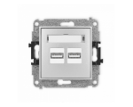 ICON Ładowarka podwójna 2xUSB, 5V, 3.1A srebrny metalik Karlik 7ICUSB-6