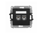 ICON Gniazdo komputerowe 2xRJ45, kat. 6, ekranowane, 8-stykowy czarny mat Karlik 12IGK-6