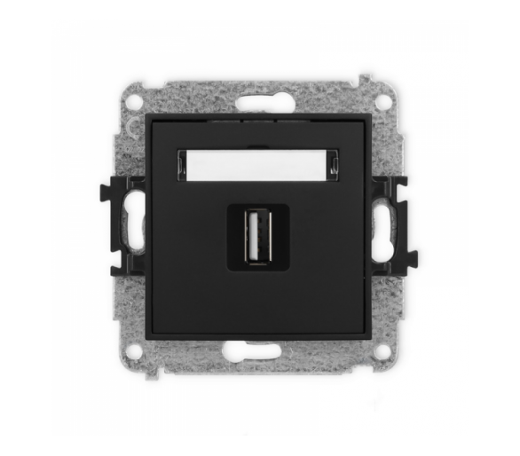 ICON Gniazdo pojedyncze USB A-A 2.0 czarny mat Karlik 12IGUSB-1