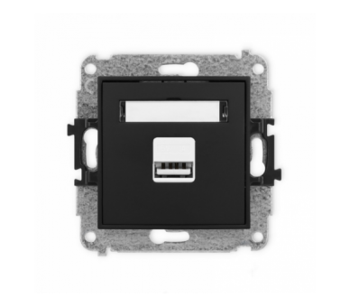 ICON Ładowarka pojedyncza 1xUSB, 5V, 1A czarny mat Karlik 12ICUSB-1