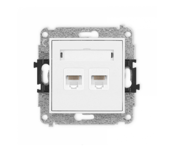 ICON Gniazdo komputerowe 2xRJ45, kat. 5e, 8-stykowy biały mat Karlik 25IGK-2