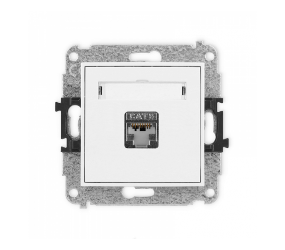 ICON Gniazdo komputerowe 1xRJ45, kat. 6, ekranowane, 8-stykowy biały mat Karlik 25IGK-5
