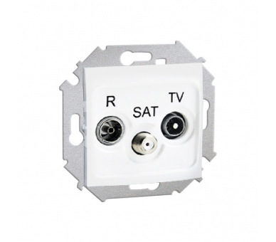 Gniazdo antenowe R-TV-SAT końcowe/zakończeniowe tłum.:1dB biały 1591466-030