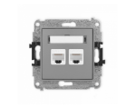 ICON Gniazdo komputerowe 2xRJ45, kat. 6A, 8-stykowy szary mat Karlik 27IGK-8