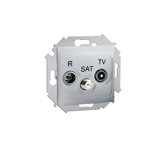 Gniazdo antenowe R-TV-SAT końcowe/zakończeniowe tłum.:1dB aluminiowy, metalizowany 1591466-026