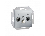 Gniazdo antenowe R-TV-SAT końcowe/zakończeniowe tłum.:1dB aluminiowy, metalizowany 1591466-026