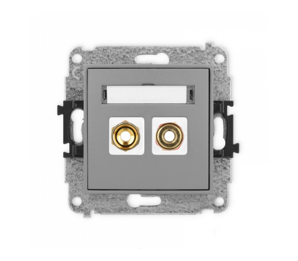 ICON Gniazdo głośnikowe pojedyncze (typu banan - czerwony i czarny, pozłacany, 4 mm2, skręcany) szary mat Karlik 27IGG-4