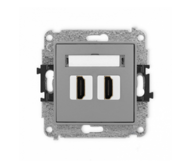 ICON Gniazdo podwójne HDMI 2.0 szary mat Karlik 27IHDMI-4