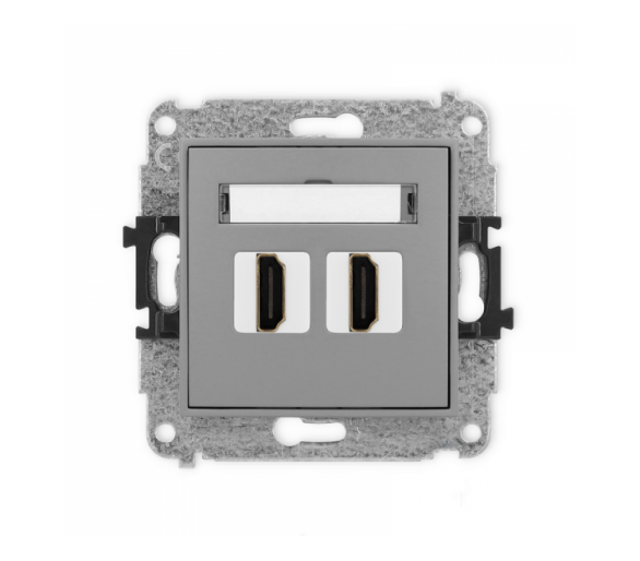 ICON Gniazdo podwójne HDMI 2.0 szary mat Karlik 27IHDMI-4