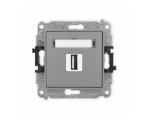 ICON Gniazdo pojedyncze USB A-A 2.0 szary mat Karlik 27IGUSB-1