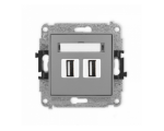 ICON Gniazdo podwójne 2xUSB A-A 2.0 szary mat Karlik 27IGUSB-2