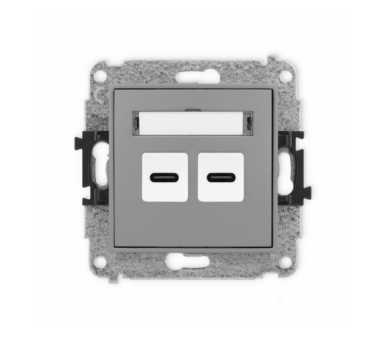 ICON Gniazdo podwójne 2xUSB C-C szary mat Karlik 27IGUSB-8