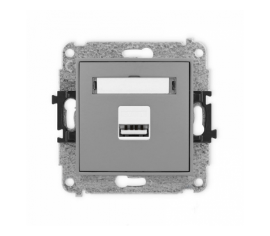 ICON Ładowarka pojedyncza 1xUSB, 5V, 1A szary mat Karlik 27ICUSB-1