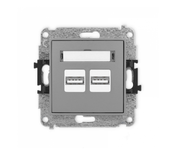 ICON Ładowarka podwójna USB, 5V, 3.1A szary mat Karlik 27ICUSB-6