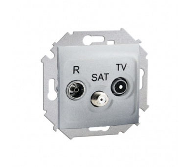 Gniazdo antenowe R-TV-SAT przelotowe tłum.:10dB aluminiowy, metalizowany 1591467-026