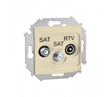 Gniazdo antenowe SAT-SAT-RTV satelitarne podwójne tłum.:1dB beżowy 1591038-031