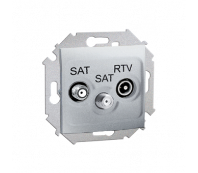 Gniazdo antenowe SAT-SAT-RTV satelitarne podwójne tłum.:1dB aluminiowy, metalizowany 1591038-026
