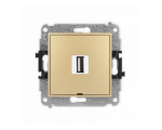 ICON Gniazdo pojedyncze USB A-A 2.0, bez pola opisowego złoty Karlik 29IGUSBBO-1