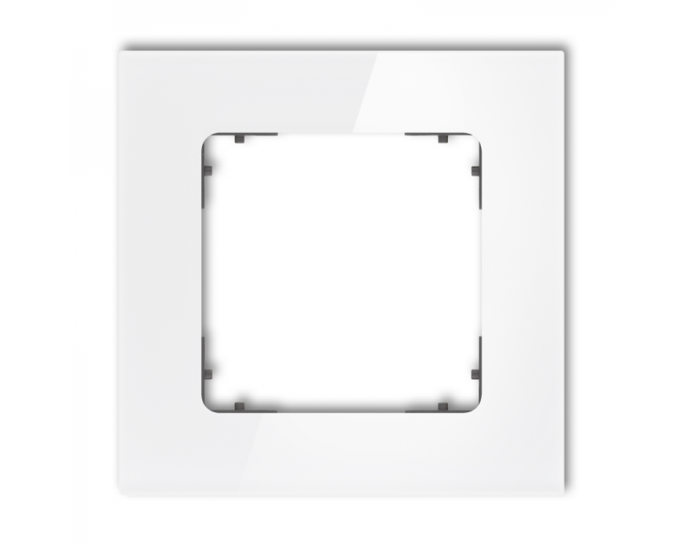ICON Ramka uniwersalna pojedyncza kwadratowa - efekt szkła (ramka: biała, spód: grafitowy mat) biały Karlik 0-28-IRSK-1