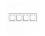 ICON Ramka uniwersalna poczwórna kwadratowa - efekt szkła (ramka: biała, spód: grafitowy mat) biały Karlik 0-28-IRSK-4