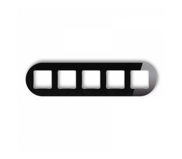 ICON Ramka uniwersalna pięciokrotna okrągła - efekt szkła (ramka: czarna, spód: biały) czarny Karlik 12-0-IRSO-5