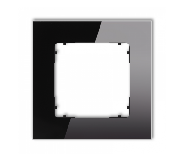 ICON Ramka uniwersalna pojedyncza kwadratowa - efekt szkła (ramka: czarna, spód: czarny) czarny Karlik 12-12-IRSK-1