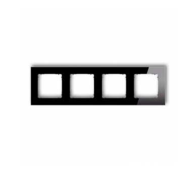 ICON Ramka uniwersalna poczwórna kwadratowa - efekt szkła (ramka: czarna, spód: grafitowy mat) czarny Karlik 12-28-IRSK-4