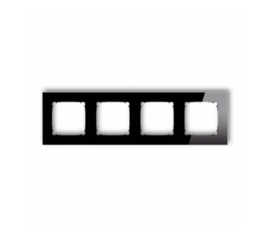 ICON Ramka uniwersalna poczwórna kwadratowa - efekt szkła (ramka: czarna, spód: czarny) czarny Karlik 12-12-IRSK-4