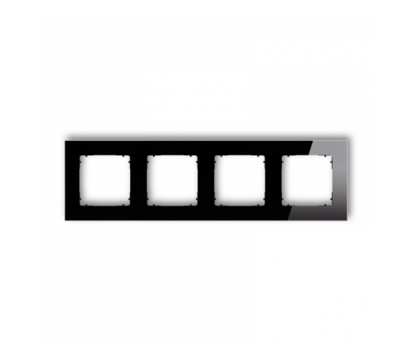 ICON Ramka uniwersalna poczwórna kwadratowa - efekt szkła (ramka: czarna, spód: czarny) czarny Karlik 12-12-IRSK-4