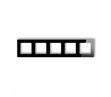 ICON Ramka uniwersalna pięciokrotna kwadratowa - efekt szkła (ramka: czarna, spód: biały) czarny Karlik 12-0-IRSK-5