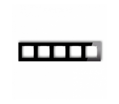 ICON Ramka uniwersalna pięciokrotna kwadratowa - efekt szkła (ramka: czarna, spód: grafitowy mat) czarny Karlik 12-28-IRSK-5