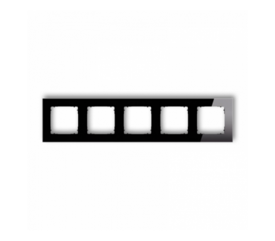 ICON Ramka uniwersalna pięciokrotna kwadratowa - efekt szkła (ramka: czarna, spód: czarny) czarny Karlik 12-12-IRSK-5