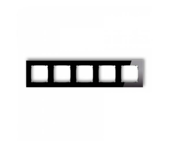 ICON Ramka uniwersalna pięciokrotna kwadratowa - efekt szkła (ramka: czarna, spód: czarny) czarny Karlik 12-12-IRSK-5