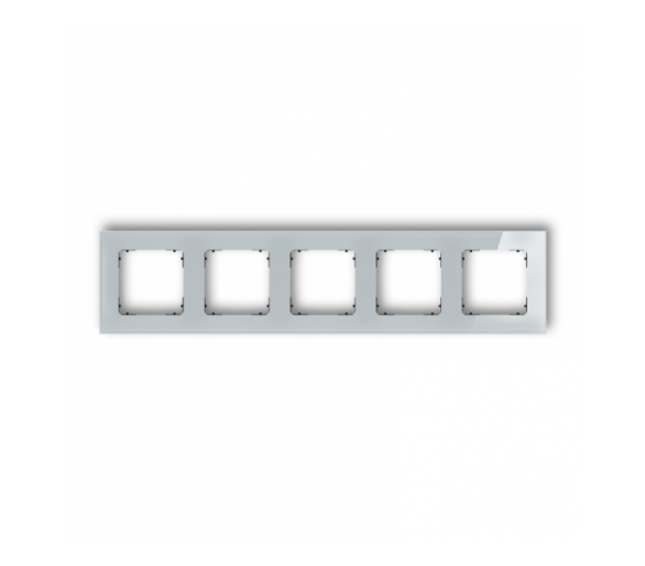 ICON Ramka uniwersalna pięciokrotna kwadratowa - efekt szkła (ramka: szara, spód: czarny) szary Karlik 15-12-IRSK-5