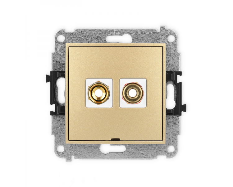 ICON Gniazdo głośnikowe pojedyncze, bez opisu (banan - czerwony i czarny, pozłacany, 4 mm2, skręcany) złoty Karlik 29IGGBO-4