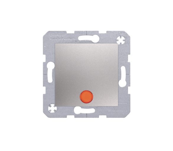 Przycisk zwierny z podświetleniem aluminium mat Berker B.Kwadrat/B.3/B.7